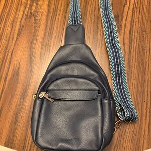 Bostanten Blue Aurora Trapeze Sling Bag NWOT